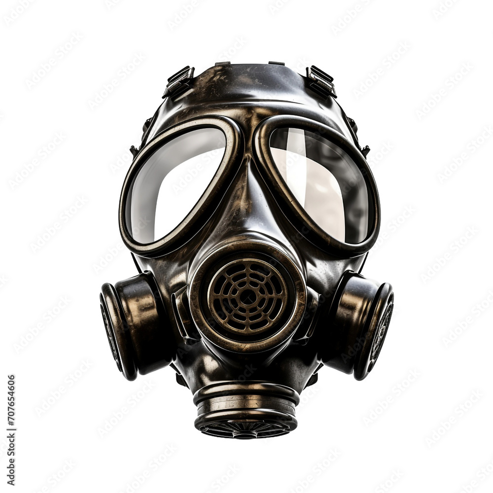 Isolate gas mask up close isolated on transparent background Isolate gas mask up close isolated on transparent background