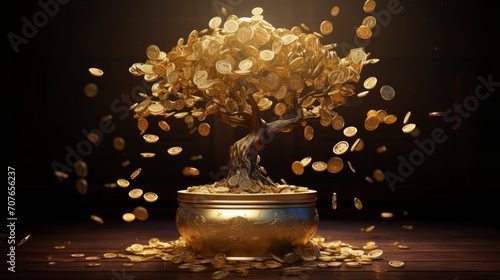 Gold Money Tree Lucky Wallpaper