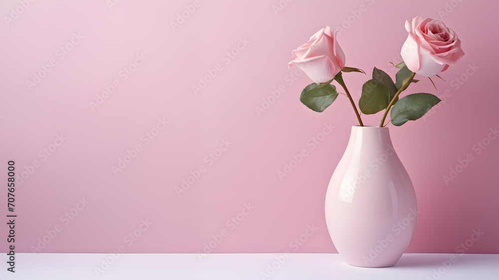 Single Pink Rose in Elegant Vase Single Pink Rose in Elegant Vase