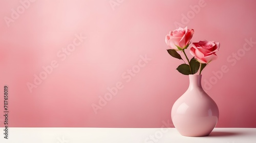 Single Pink Rose in Elegant Vase