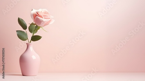 Single Pink Rose in Elegant Vase