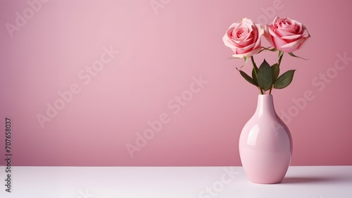 Single Pink Rose in Elegant Vase