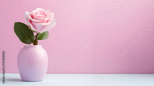 Single Pink Rose in Elegant Vase