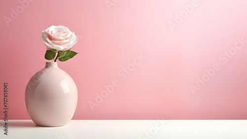 Single Pink Rose in Elegant Vase