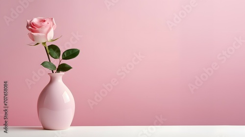 Single Pink Rose in Elegant Vase