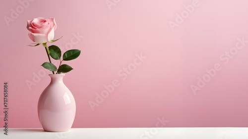 Single Pink Rose in Elegant Vase © JD
