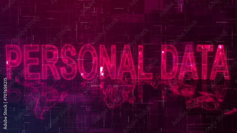3d personal data text technology earth map animation glow 3d personal data text technology earth map animation glow