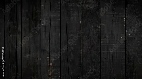 a black wood plank background, Black wood fence texture and background  photo