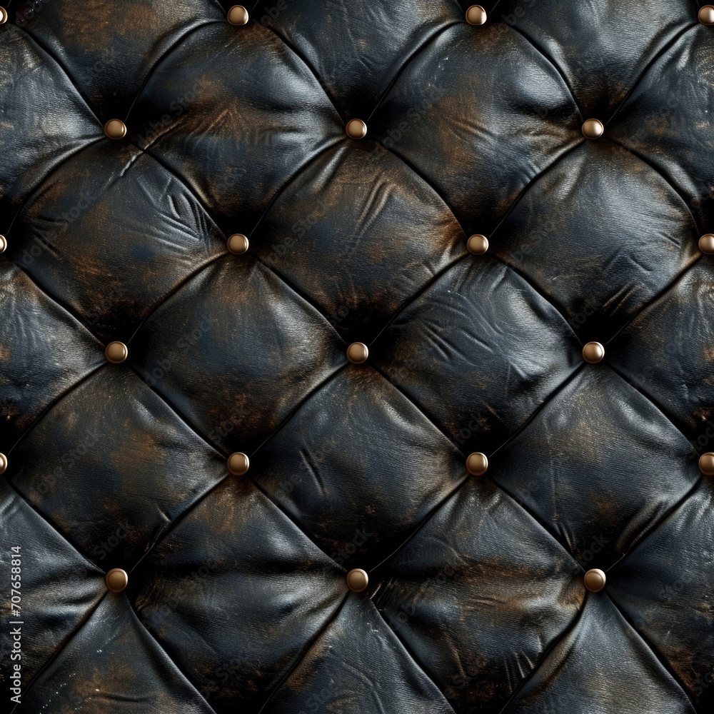 Naklejka premium Seamless Classic Buttoned Leather Texture