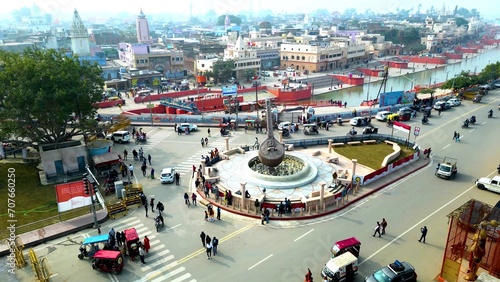 Ayodhya Drone view Shri Ram Mandir, Shri Hanuman Garhi Mandir, Lata Mangeshkar Chowk and Ram ki Paidi Ghats photo