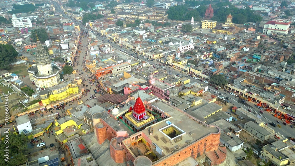 Ayodhya Drone view Shri Ram Mandir, Shri Hanuman Garhi Mandir, Lata Mangeshkar Chowk and Ram ki Paidi Ghats Ayodhya Drone view Shri Ram Mandir, Shri Hanuman Garhi Mandir, Lata Mangeshkar Chowk and Ram ki Paidi Ghats
