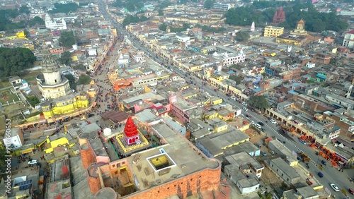 Ayodhya Drone view Shri Ram Mandir, Shri Hanuman Garhi Mandir, Lata Mangeshkar Chowk and Ram ki Paidi Ghats