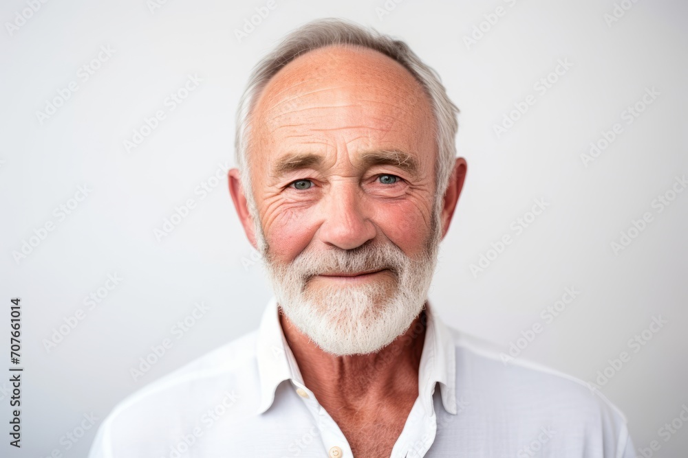 Portrait of a senior man with white beard. Isolated on white background. Portrait of a senior man with white beard. Isolated on white background.