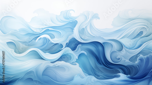 watercolor beautiful abstract waves, for white background high resolution illustration