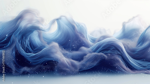 abstract wave on a white background, in the style of rim light, dark azure © Breef_UA