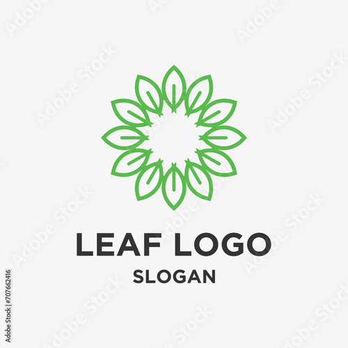 Vector leaf logo design 