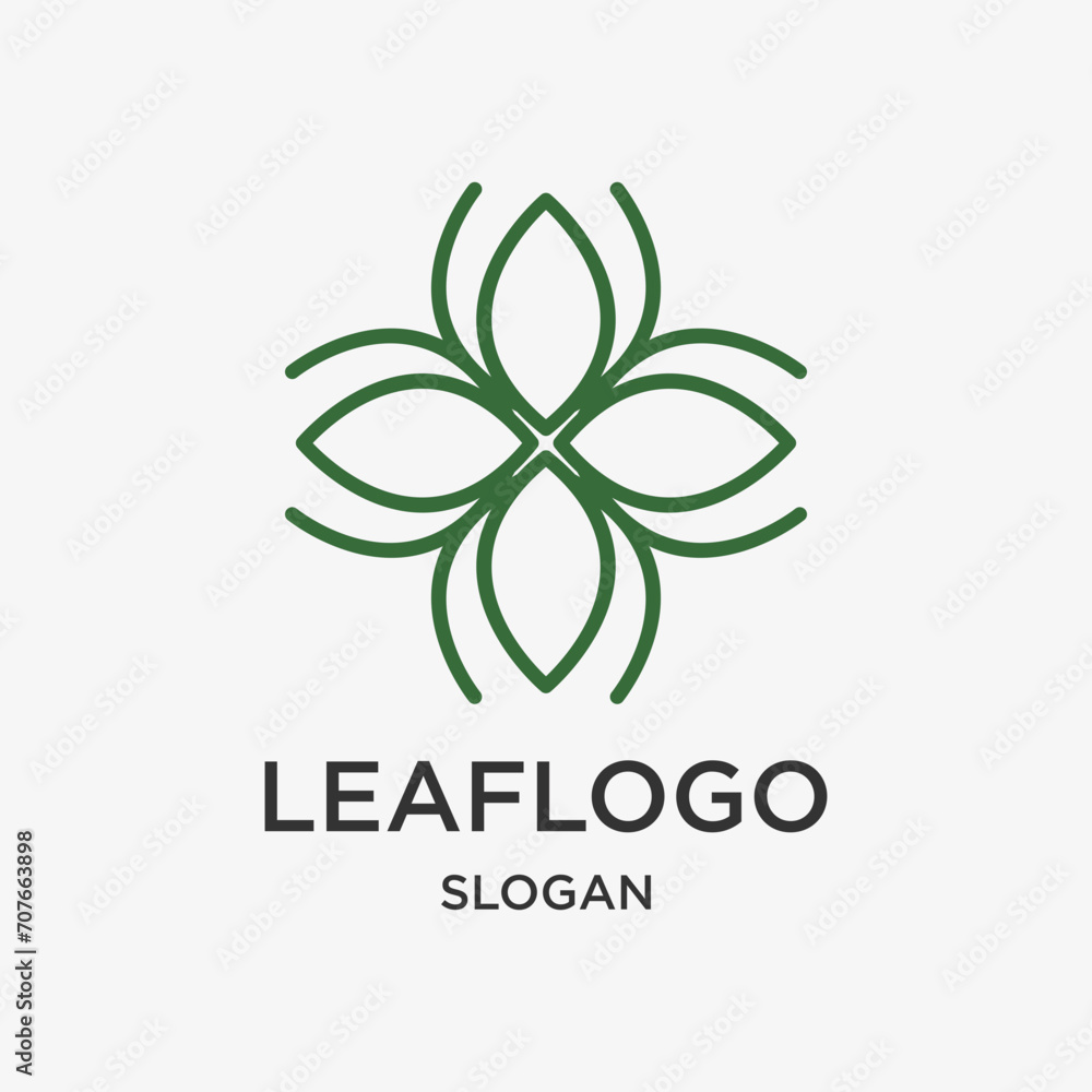 abstract green plant leaf logo abstract green plant leaf logo