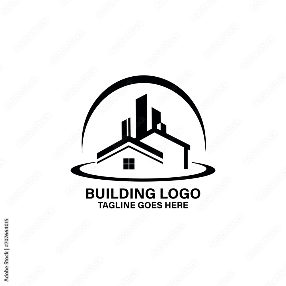 builing logo. sky linr on the city