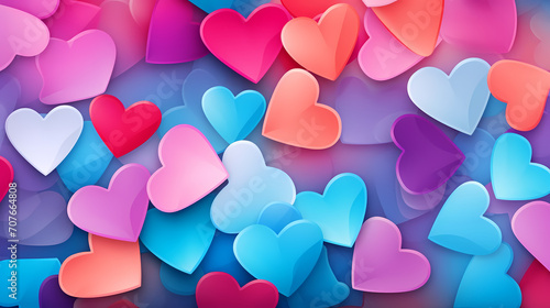 Vibrant Valentine's Day background with red hearts