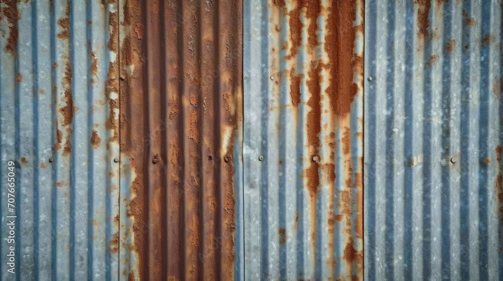 old rusted textured corrugated sheet background, Old zinc wall texture background. Rusted galvanized ,  texture surface of rusty on galvanize metal  - obrazy, fototapety, plakaty 