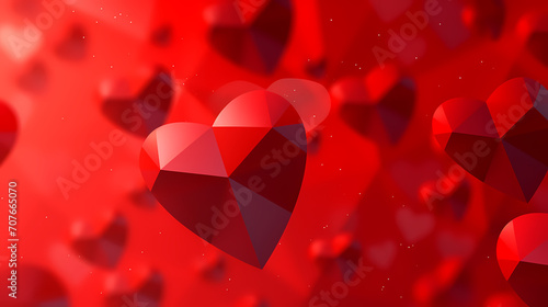 Vibrant Valentine's Day background with red hearts