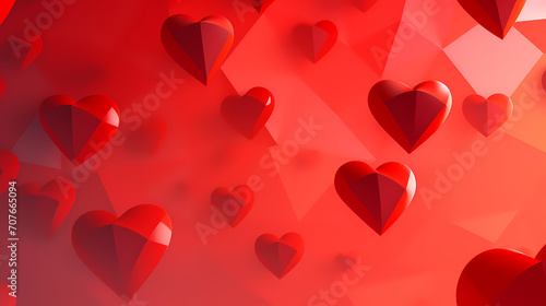 Vibrant Valentine's Day background with red hearts