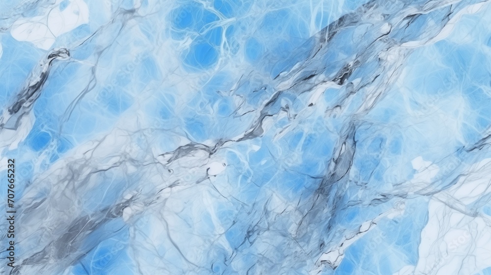 Obraz premium Serene Light Blue Marble Veins Abstract