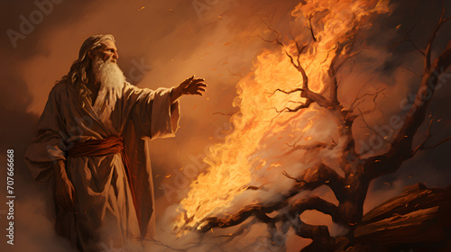 Moses and the burning bush photo