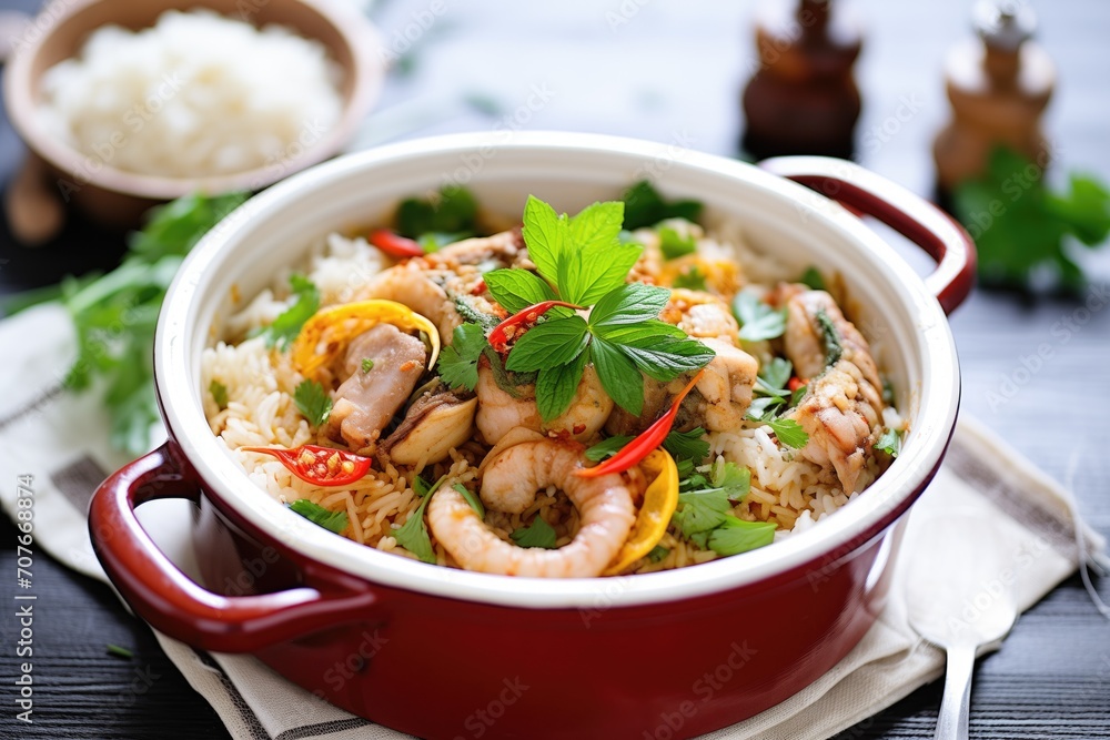 stuffed calamari with rice and herbs in a baking dish stuffed calamari with rice and herbs in a baking dish