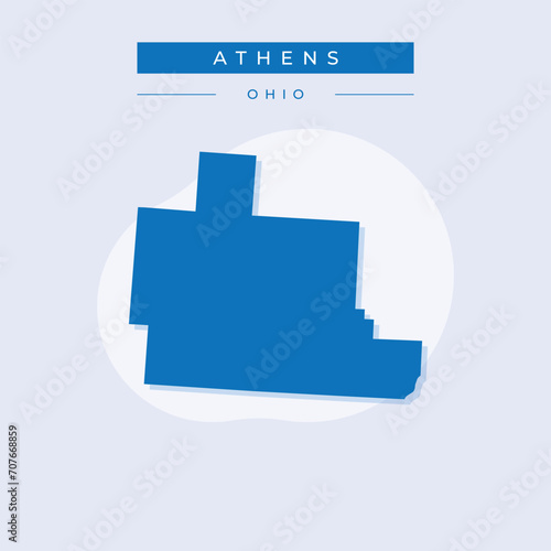 Vector illustration vector of Athens map Ohio