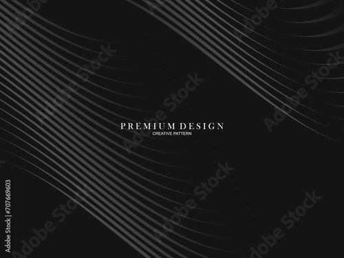 Abstract futuristic dark black background with waving design. Realistic 3d wallpaper with luxurious flowing lines. Elegant background for posters  websites  brochures  cards  banners  apps etc.