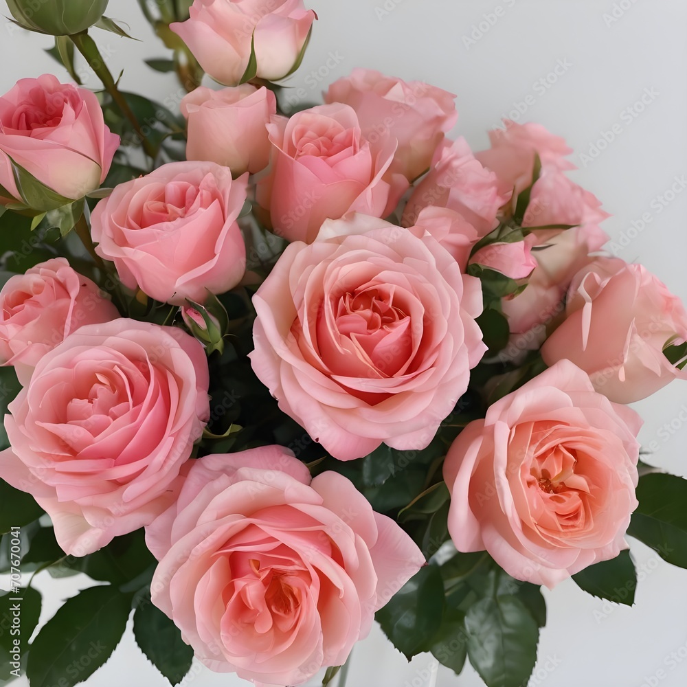 happy Valentine's Day Pink rose flowers in a floral arrangement isolated on white or transparent background happy Valentine's Day Pink rose flowers in a floral arrangement isolated on white or transparent background