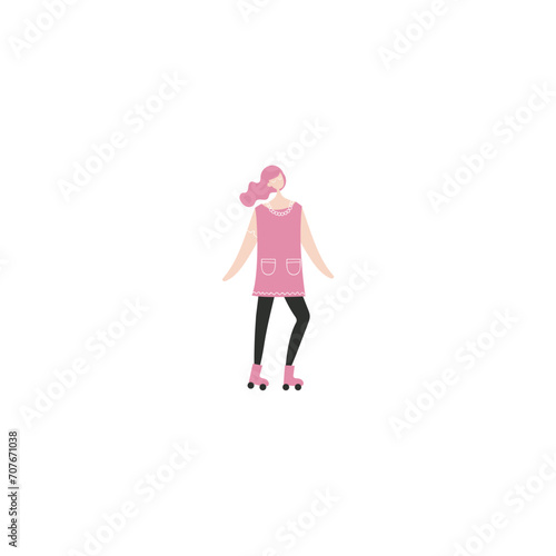 pose of people exercising in pink clothes exercise