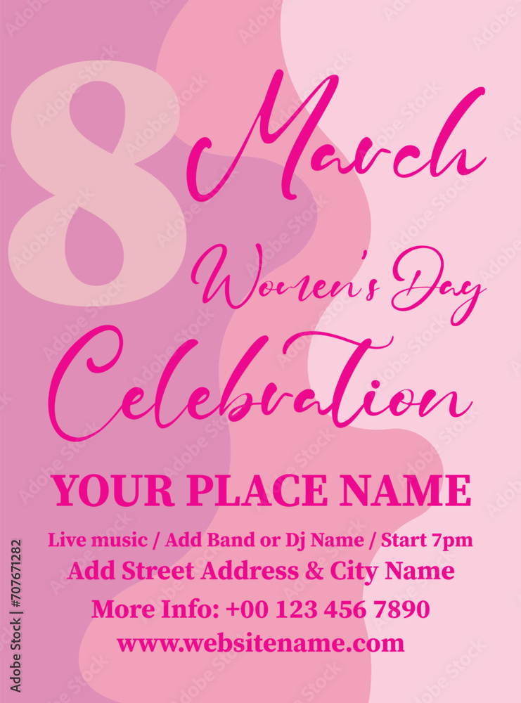 8 March Women's day party  flyer poster social media post design