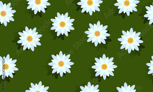 Vintage floral background with white flowers. Seamless pattern.