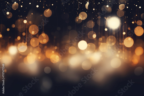 Dark Blurred Christmas Lights Background
