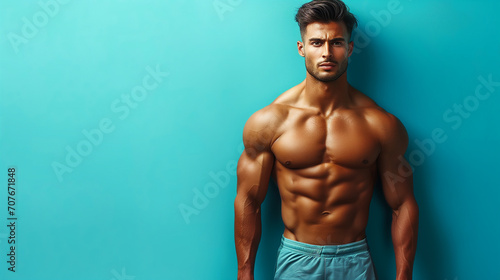 muskulöser Mann mit trainierten Körper photo