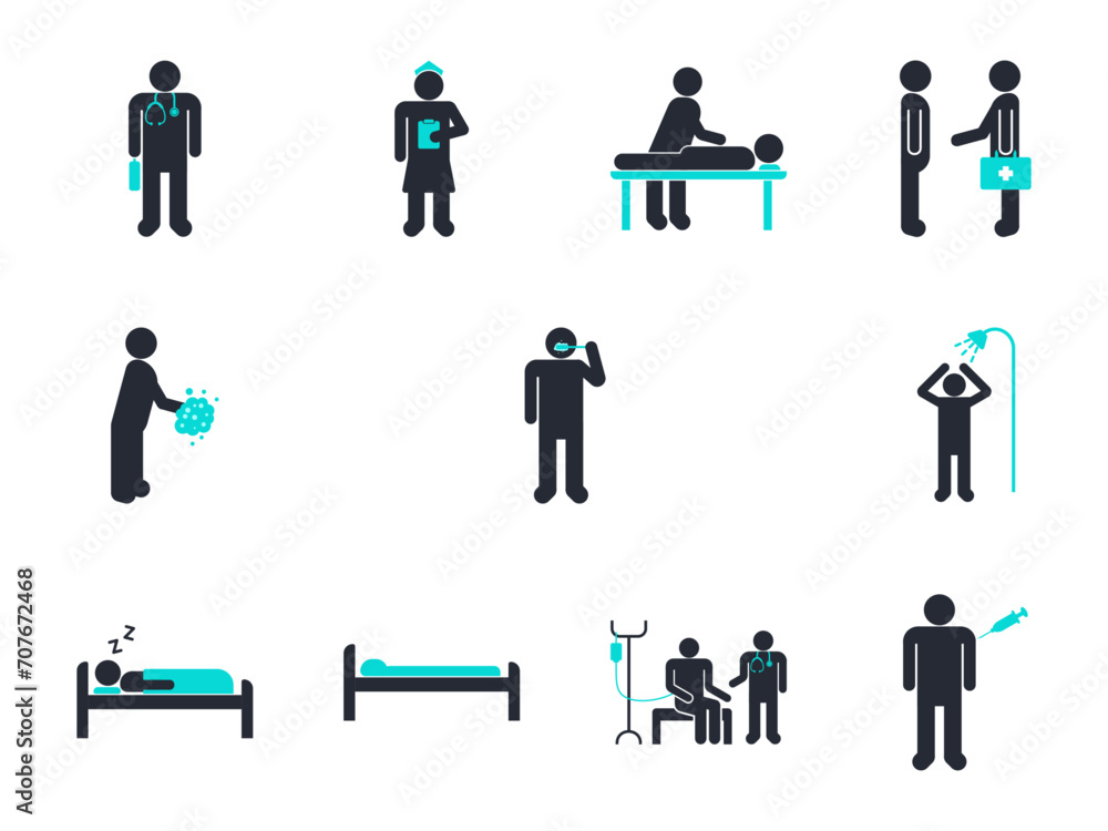 Set of Medical and Health Icon Illustration.