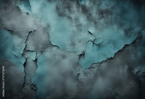 Dark grunge background. Black blue abstract rough background. Toned concrete wall texture.