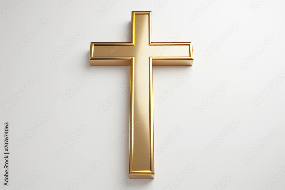 Golden Christian cross for Easter reverence