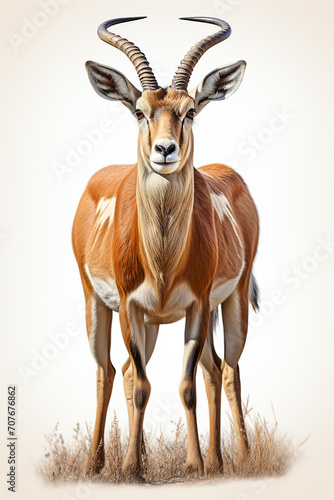 "Elegance Unleashed - Antelope Isolated on White Background"
