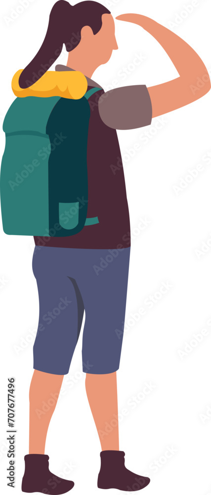 Fototapeta premium Female Hiker Illustration 