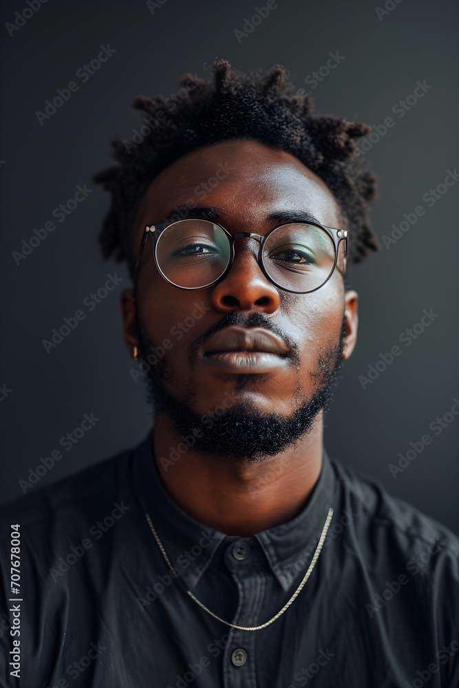 Confident black man with copy space, suitable for business, leadership, empowerment concepts Confident black man with copy space, suitable for business, leadership, empowerment concepts