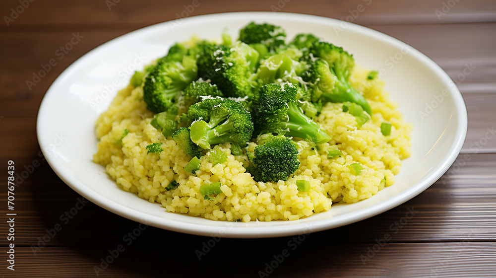 Gourmet Delight: Realistic Bulgur with Broccoli Dish