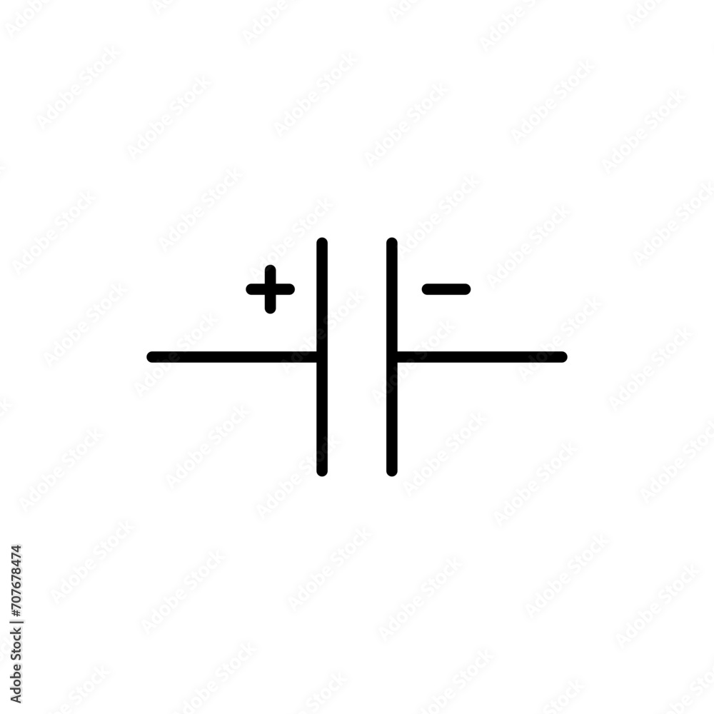 capacitor line icon capacitor line icon
