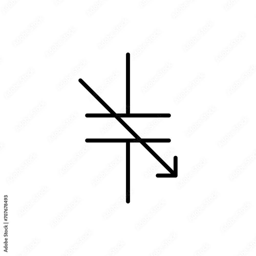 capacitor line icon capacitor line icon