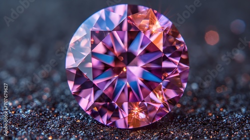 pink spinel, close up raw material mineral gemstone, idea for gemology and spiritual theme concept, Generative Ai photo
