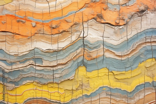 layered sedimentary mud, geological strata