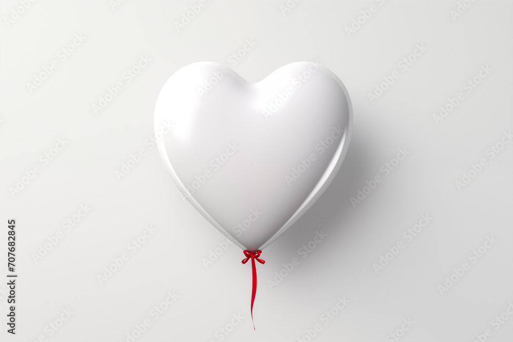 White Love heart balloon PNG image