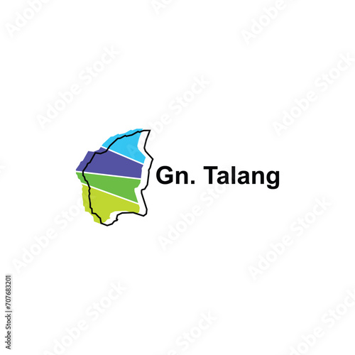 High detailed vector map of Gn. Talang modern outline, Logo Vector Design. Abstract, designs concept, logo, logotype element for template. photo